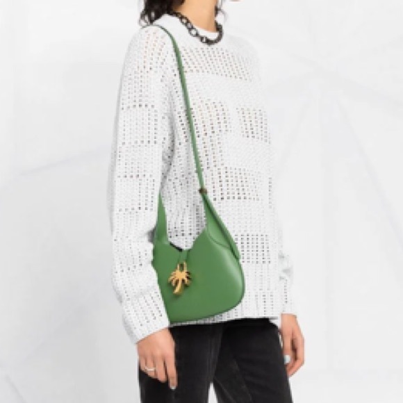 NWT Palm Angels Palm Tree Leather Hobo Bag - Picture 2 of 12